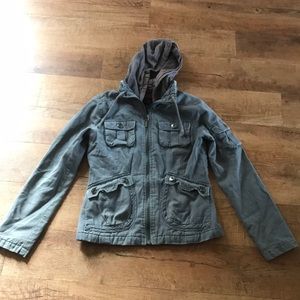 Jack BB Dakota Gray Bomber Jacket Size Medium